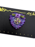 Handmade Purple Floral Statement Pin by D.K. Tlustos