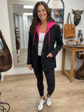 Blue Revival Hooded Helen Blazer – Black & Hot Pink