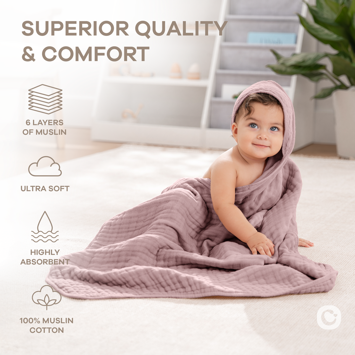 Muslin Hooded Baby Towel
