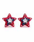 Handmade Americana Sparkle Star Clip-On Earrings by D.K. Tlustos
