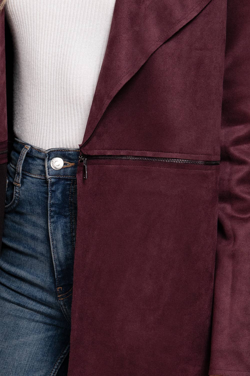 Faux Suede Long Jacket