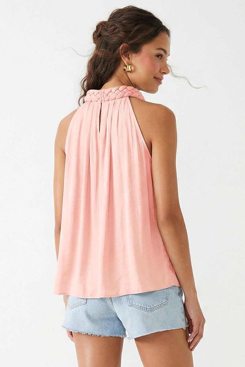 Sleeveless Wide Braid Top