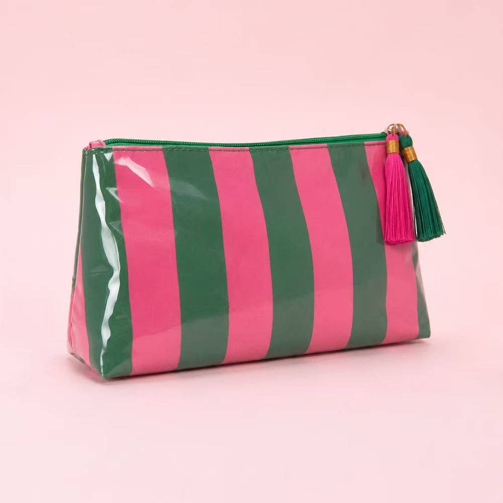 Glossy Jelly Stripe Makeup Pouch