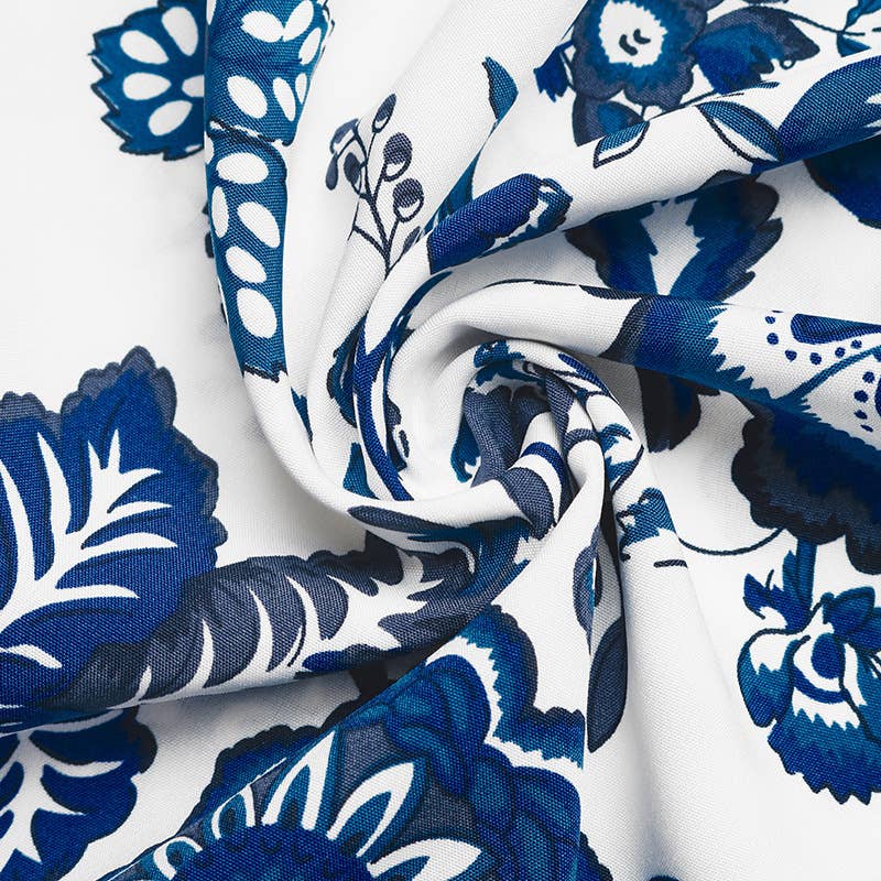 Blue & White Floral Maxi Dress
