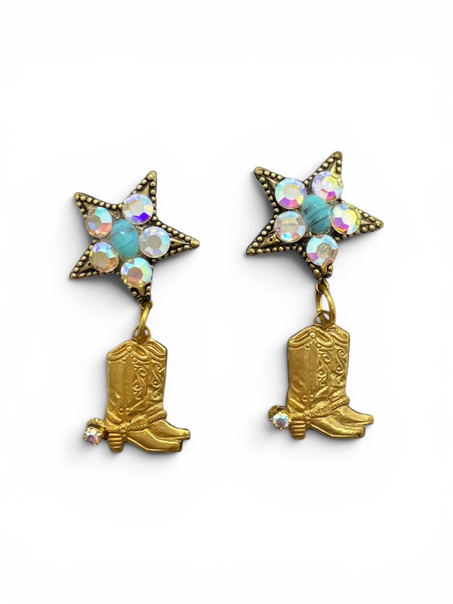 Handmade Starry Western Boot Earrings by D.K. Tlustos