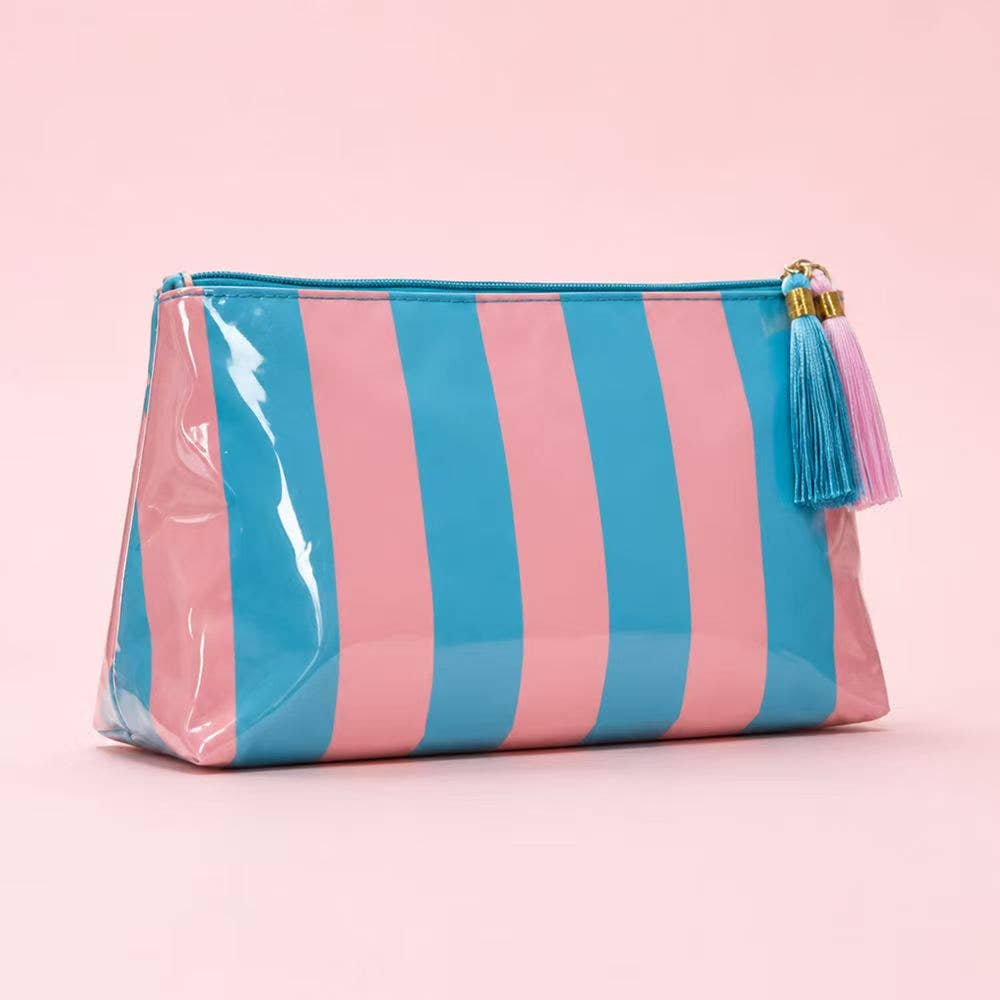 Glossy Jelly Stripe Makeup Pouch
