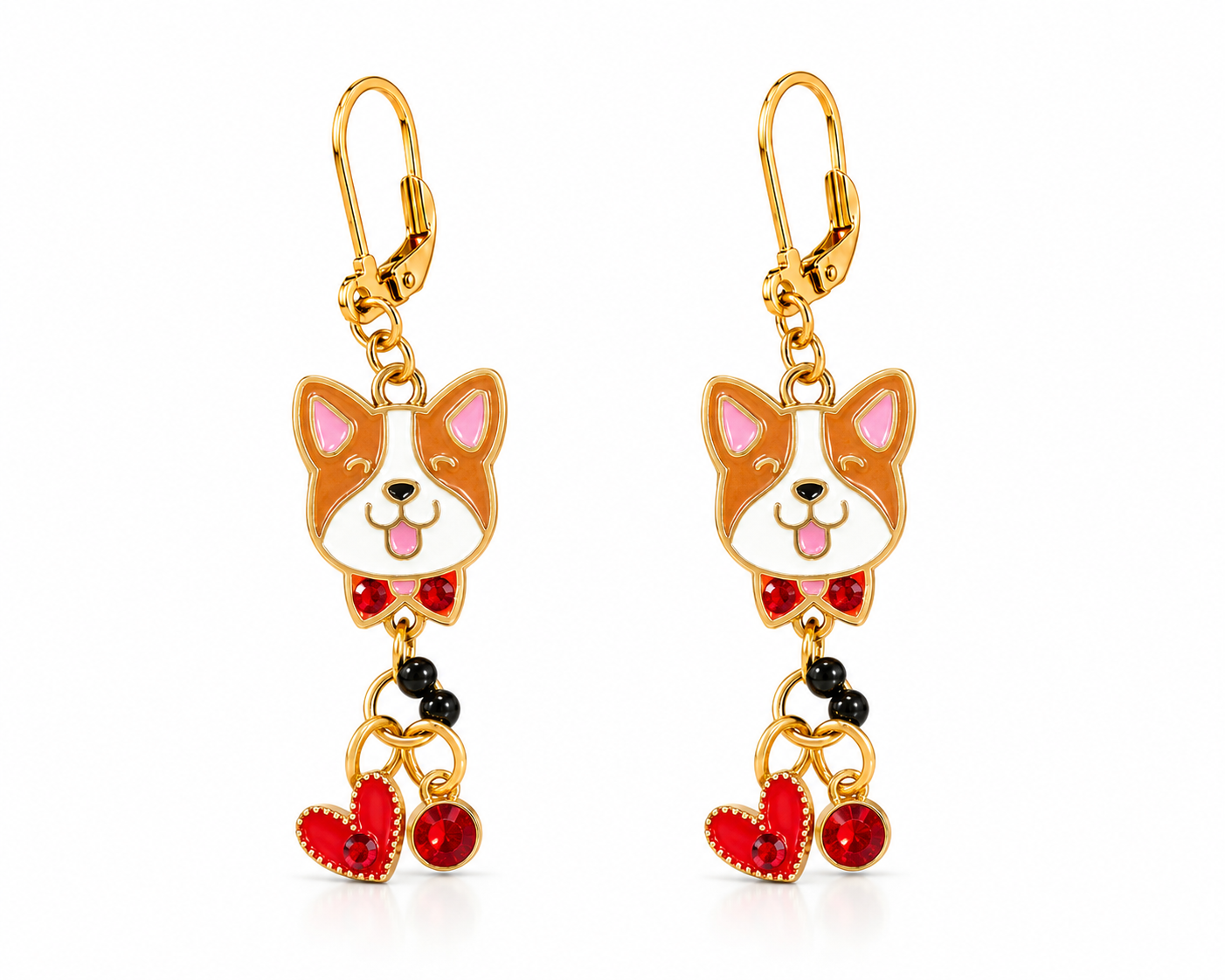 Puppy Love Corgi Earrings by D.K. Tlustos