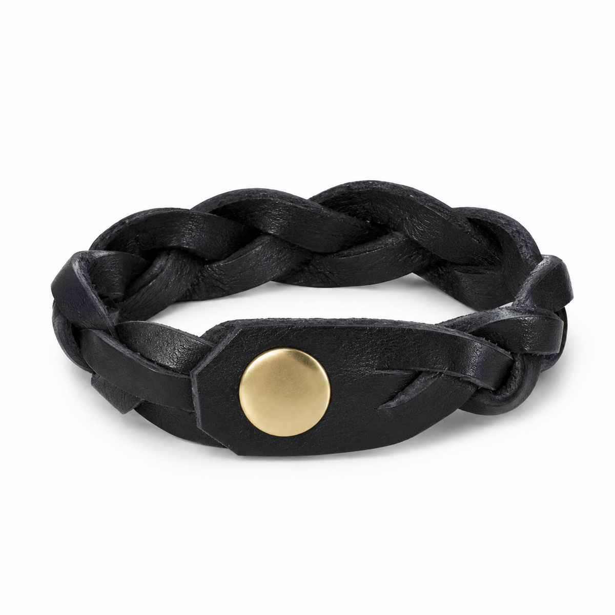 Handmade Mystery Braid Genuine Leather Snap Bracelet by Finch