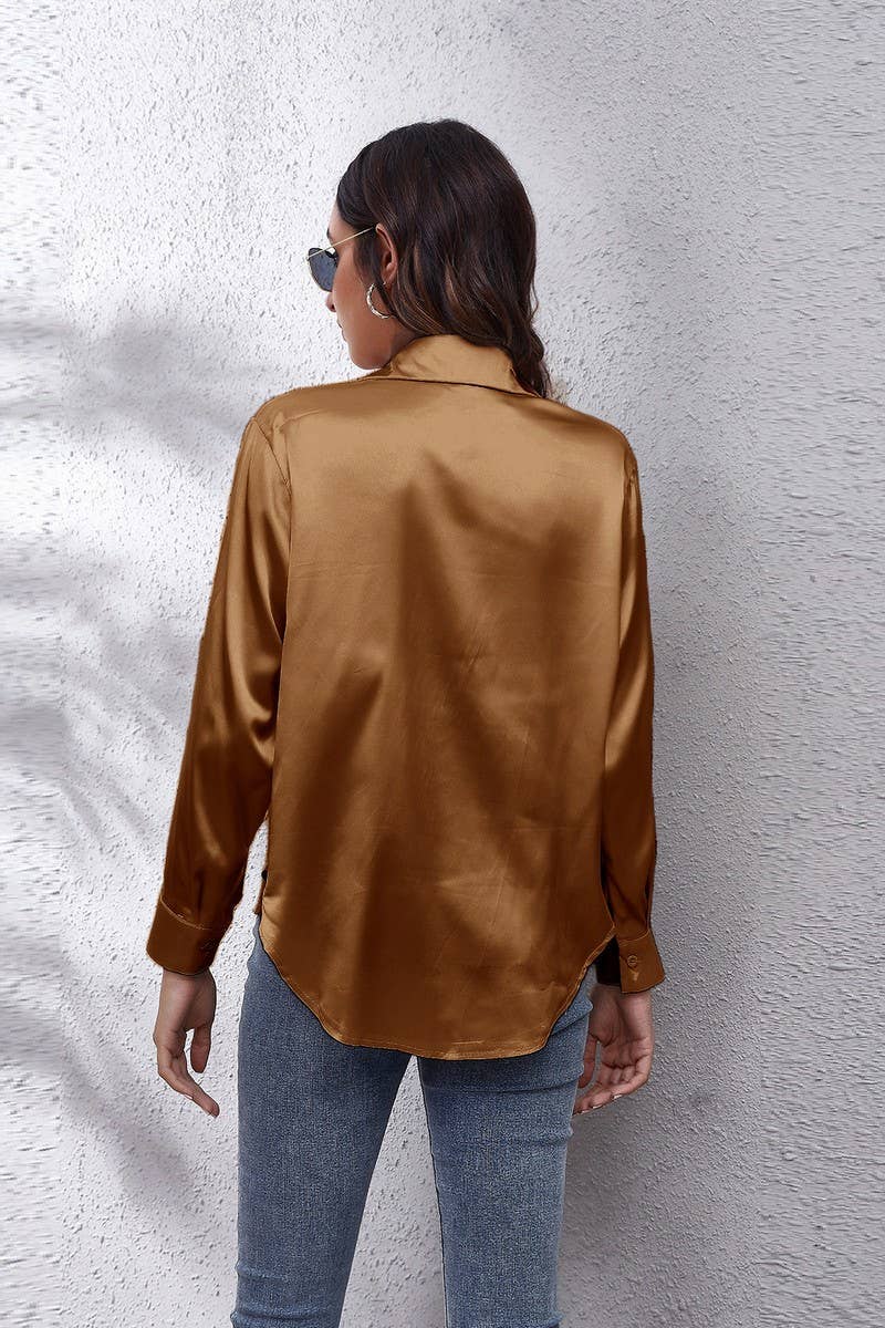 Satin Long Sleeve Top