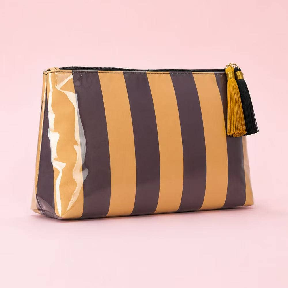 Glossy Jelly Stripe Makeup Pouch