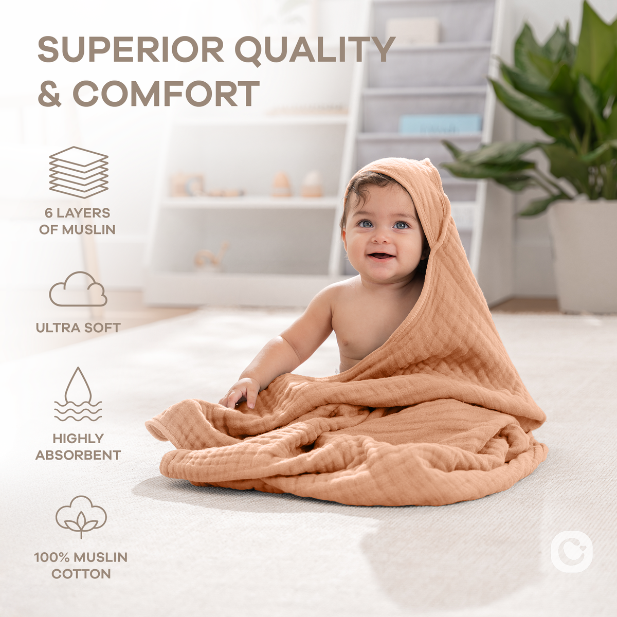 Muslin Hooded Baby Towel