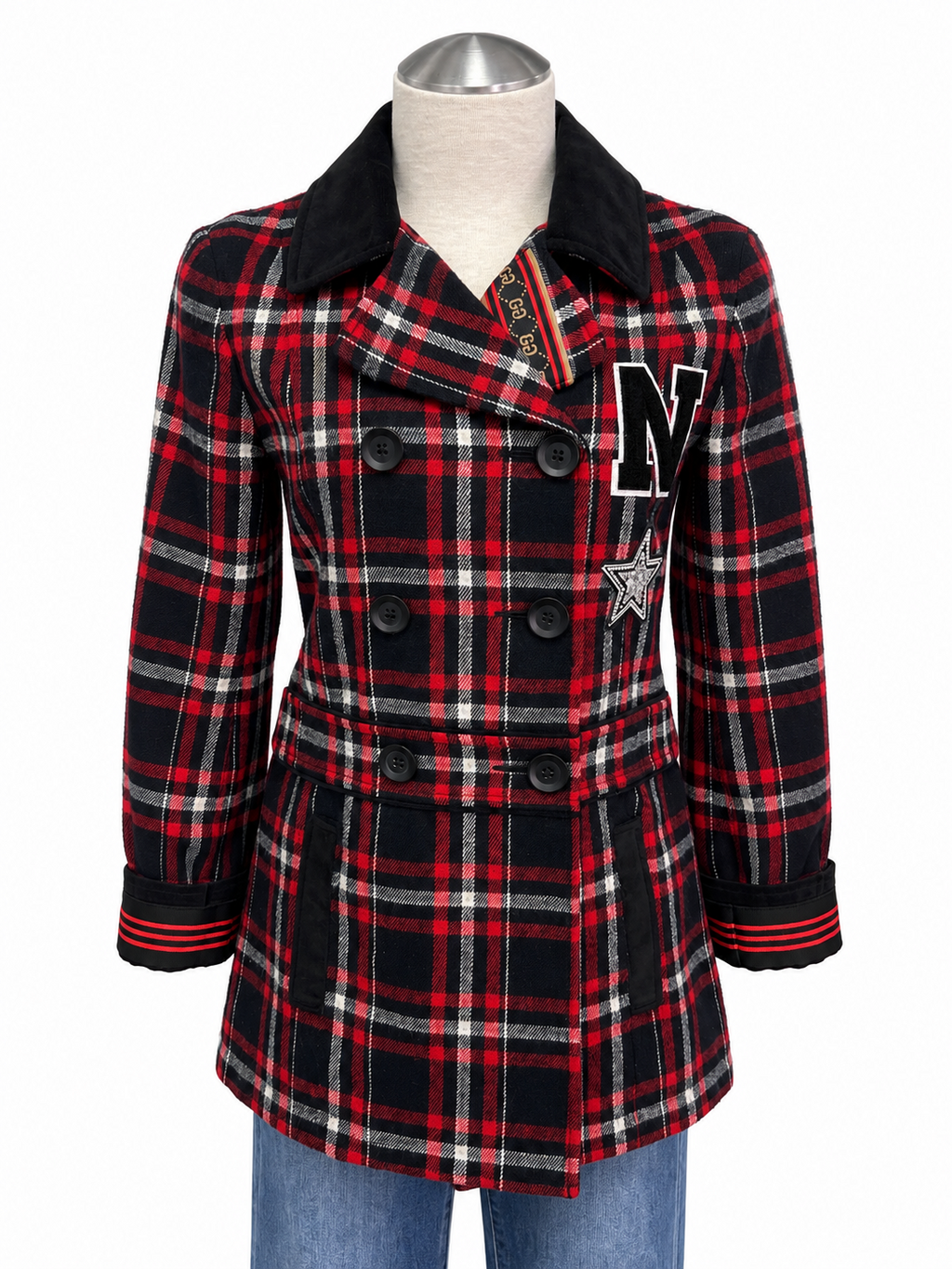Husker Plaid Embellished Blazer