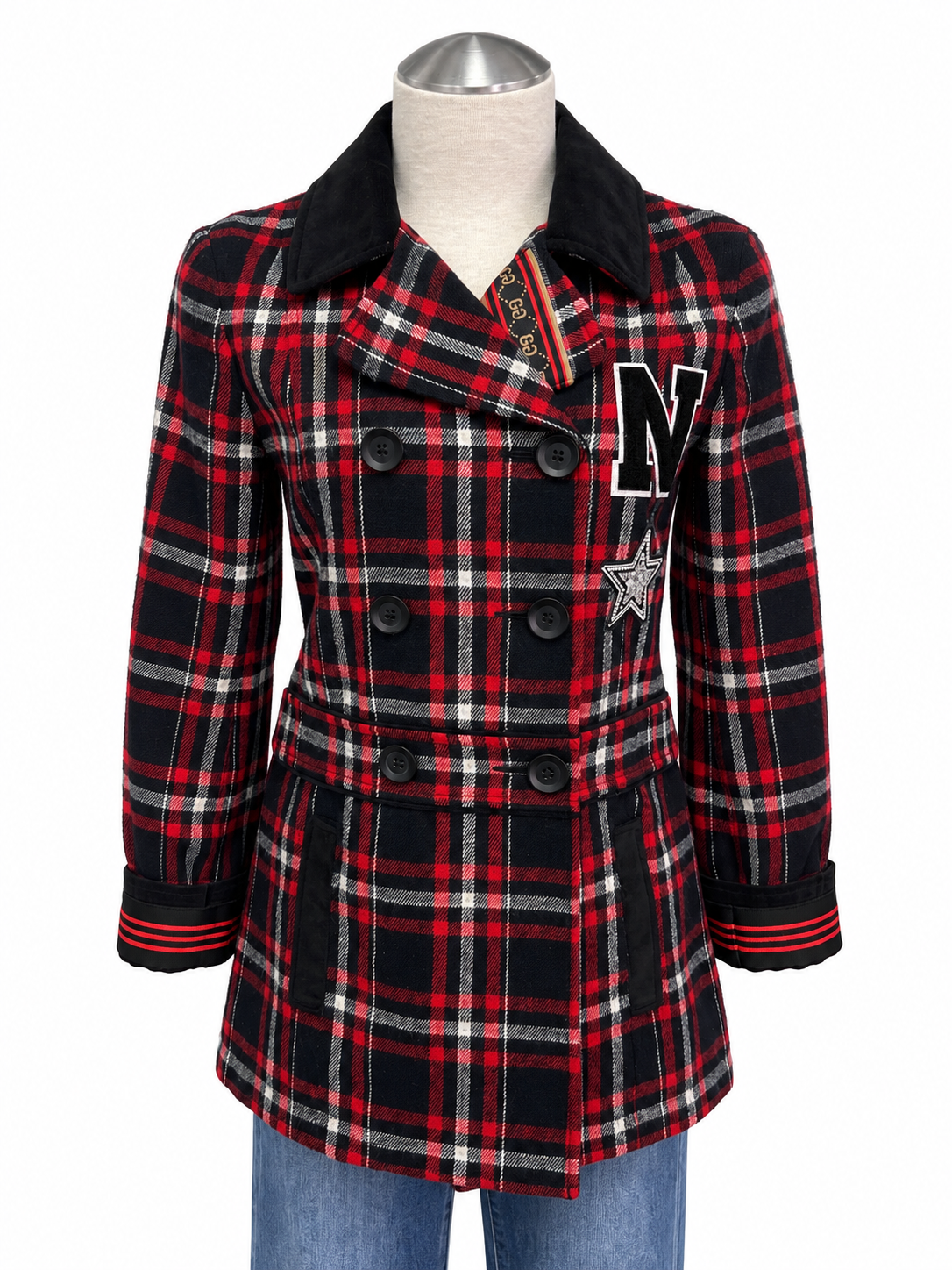 Husker Plaid Embellished Blazer