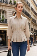 VAVA by Joy Han - DART DETAIL 3/4 STEEVE BUTTON DOWN BLOUSE