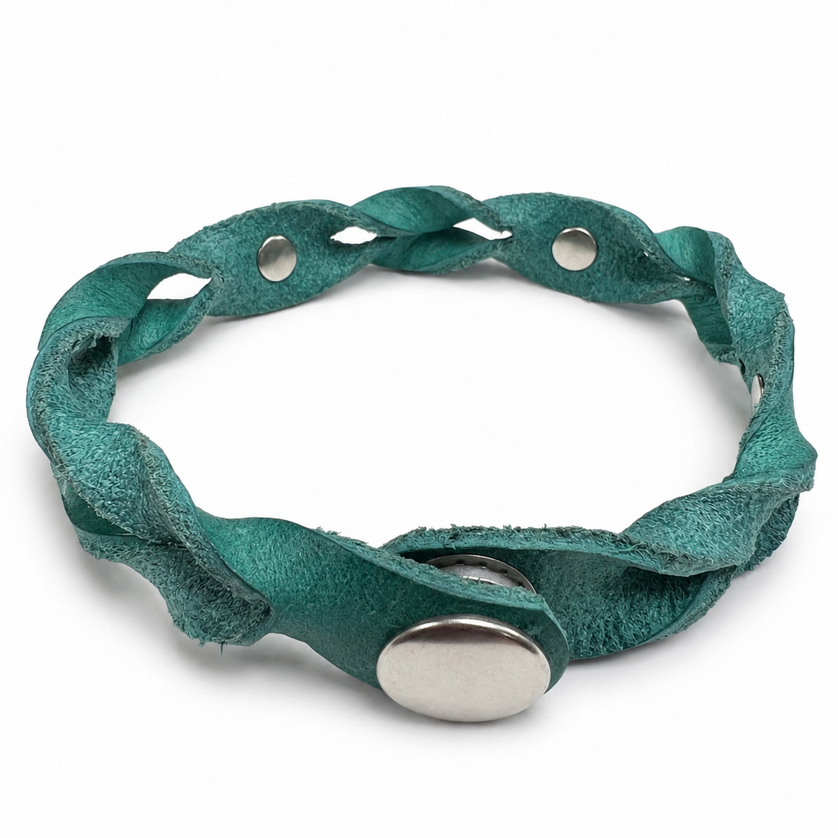 Handmade Leather Inverted Studded Bracelet