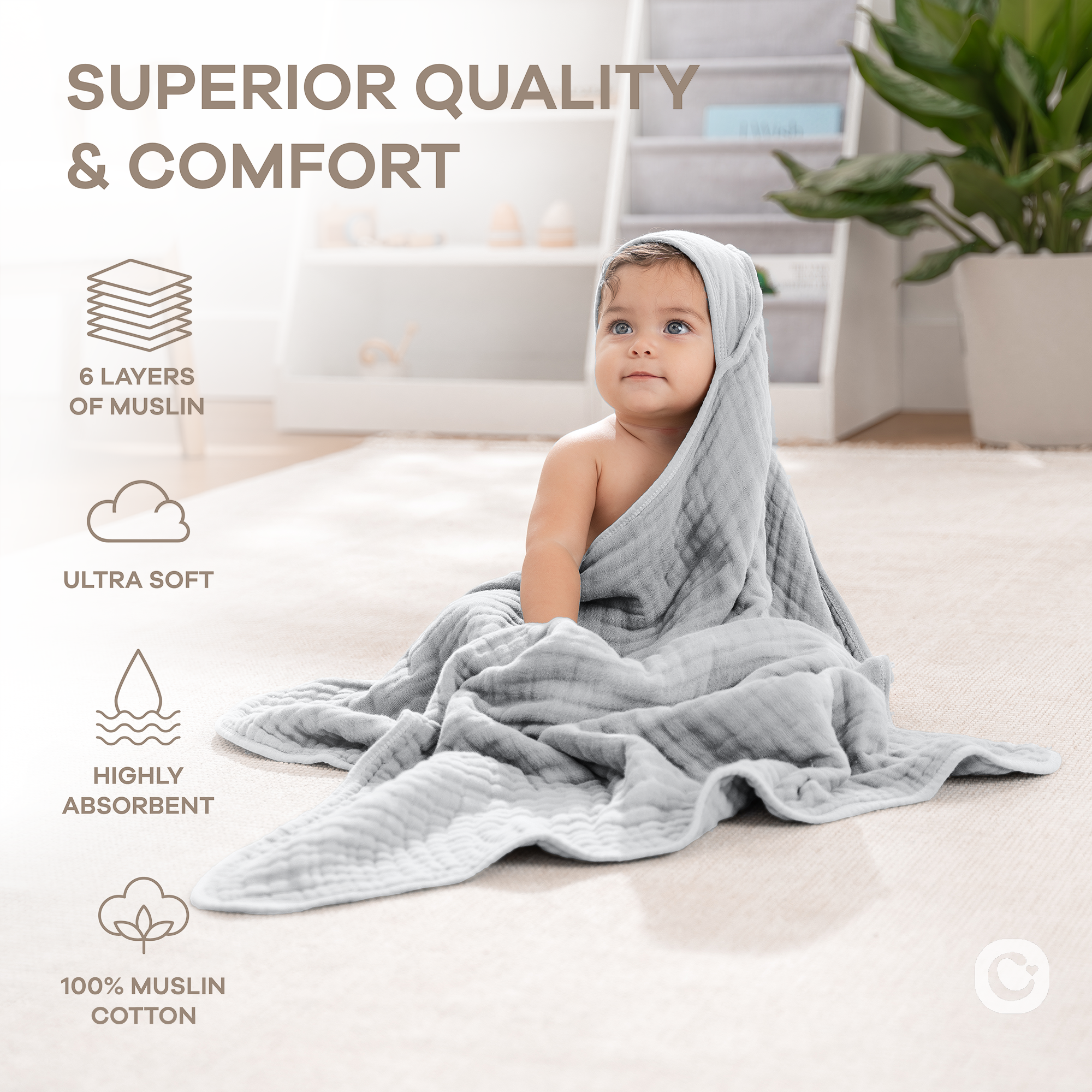 Muslin Hooded Baby Towel