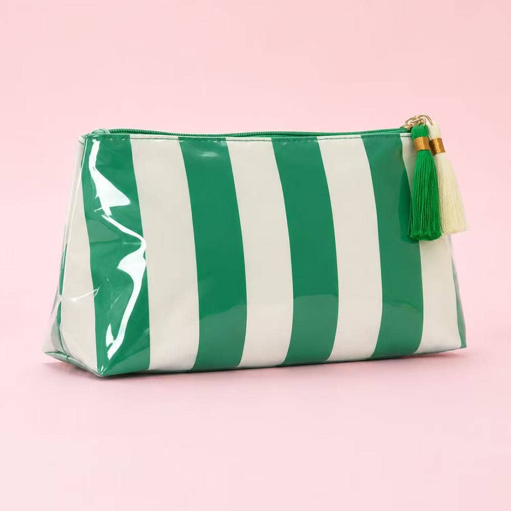 Glossy Jelly Stripe Makeup Pouch
