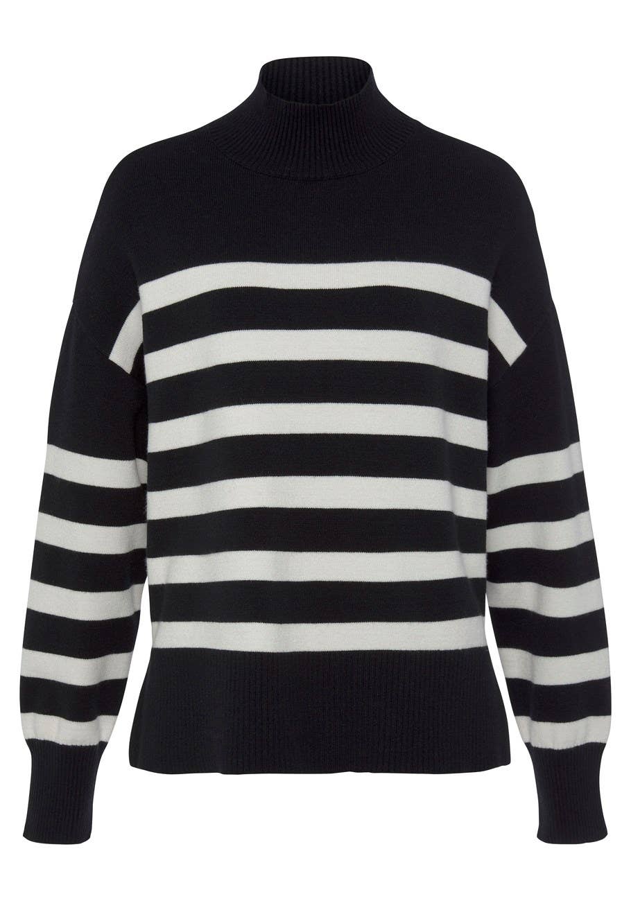 Women's Striped Turtleneck Sweater