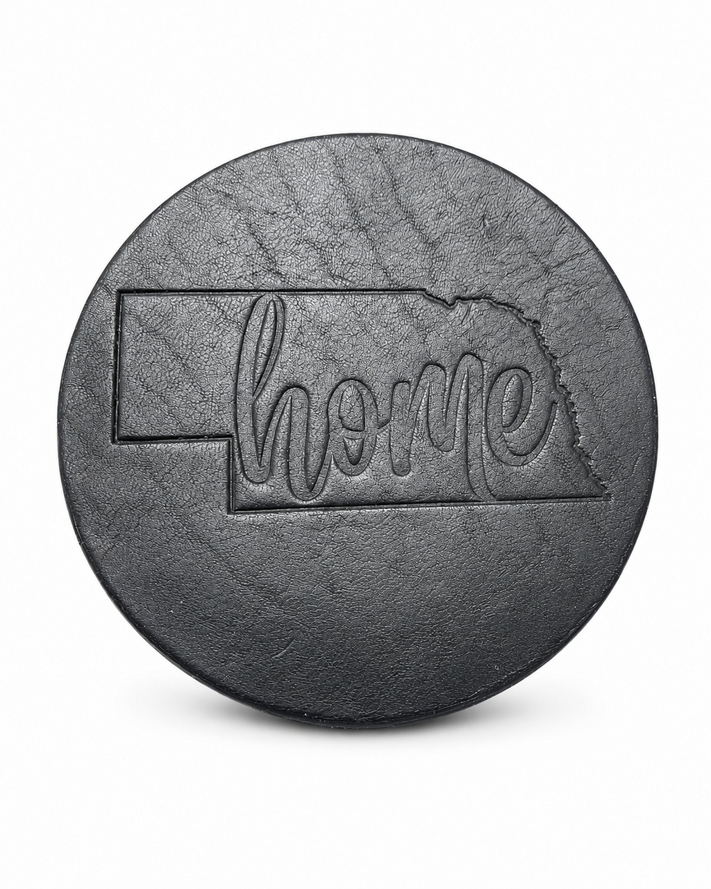 Handmade Leather Nebraska Home Coasters by Finch - Set of 4