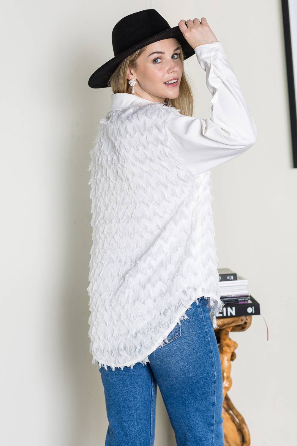 Joh Apparel - Weena Woven Feathered Shirt