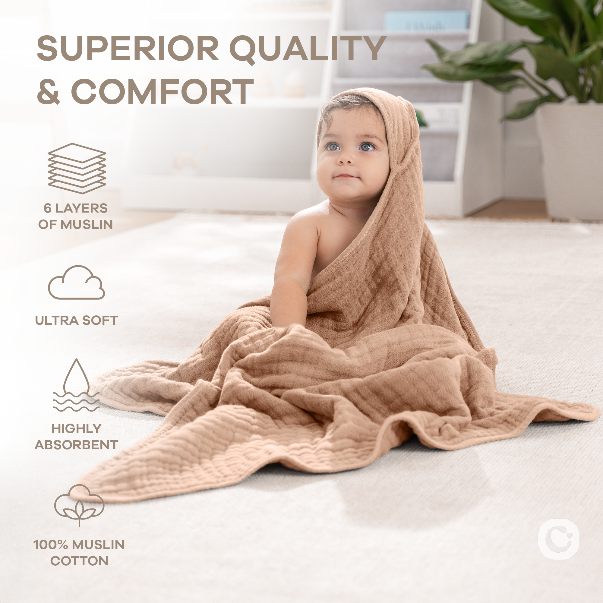 Muslin Hooded Baby Towel