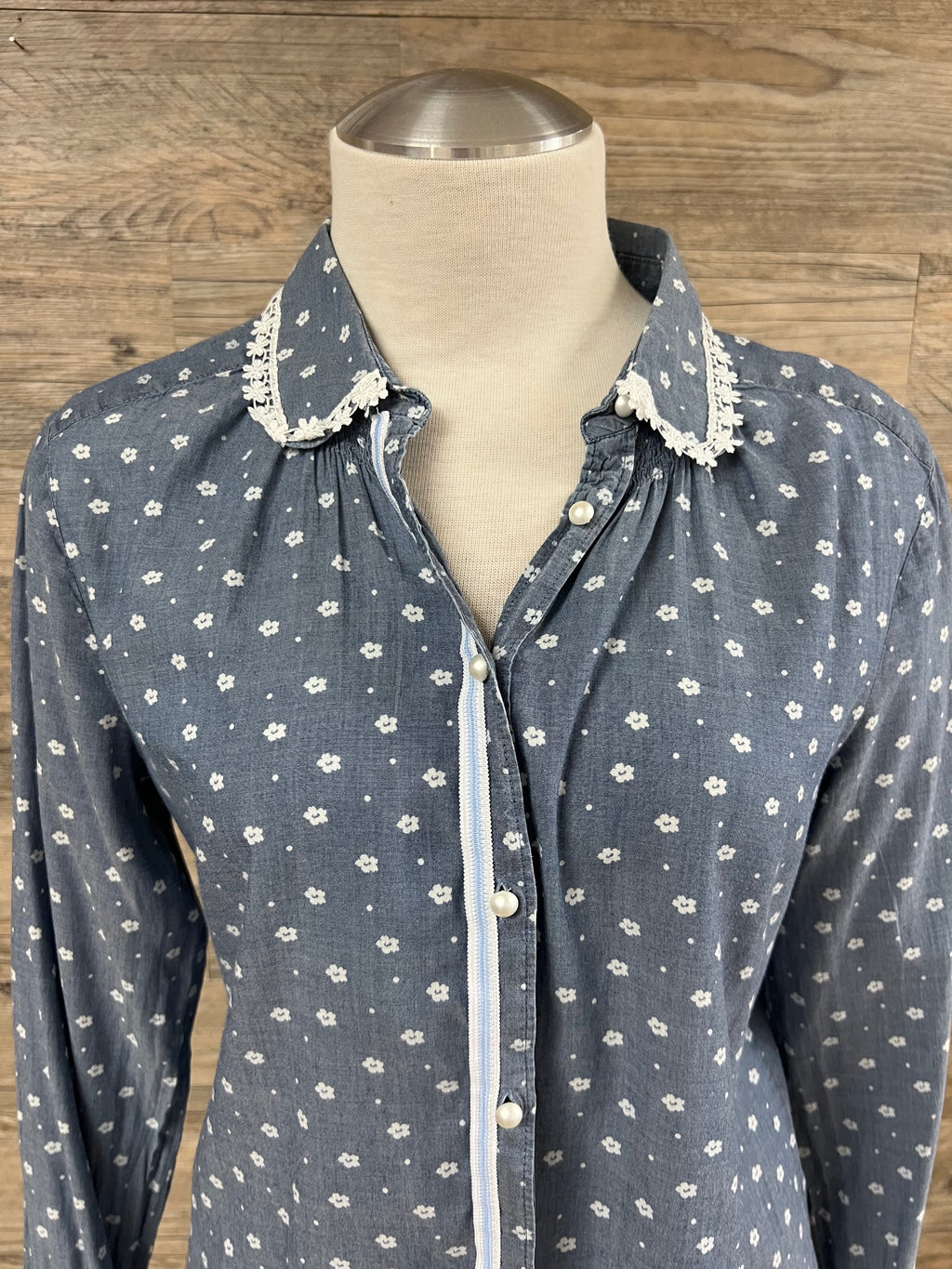 Blue Prairie Blouse Embellished by Trish Size X-Small