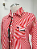 'Huskers' Red Striped Button-Down - Size Large