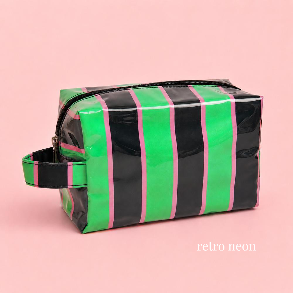 Jelly Stripe Makeup Pouches
