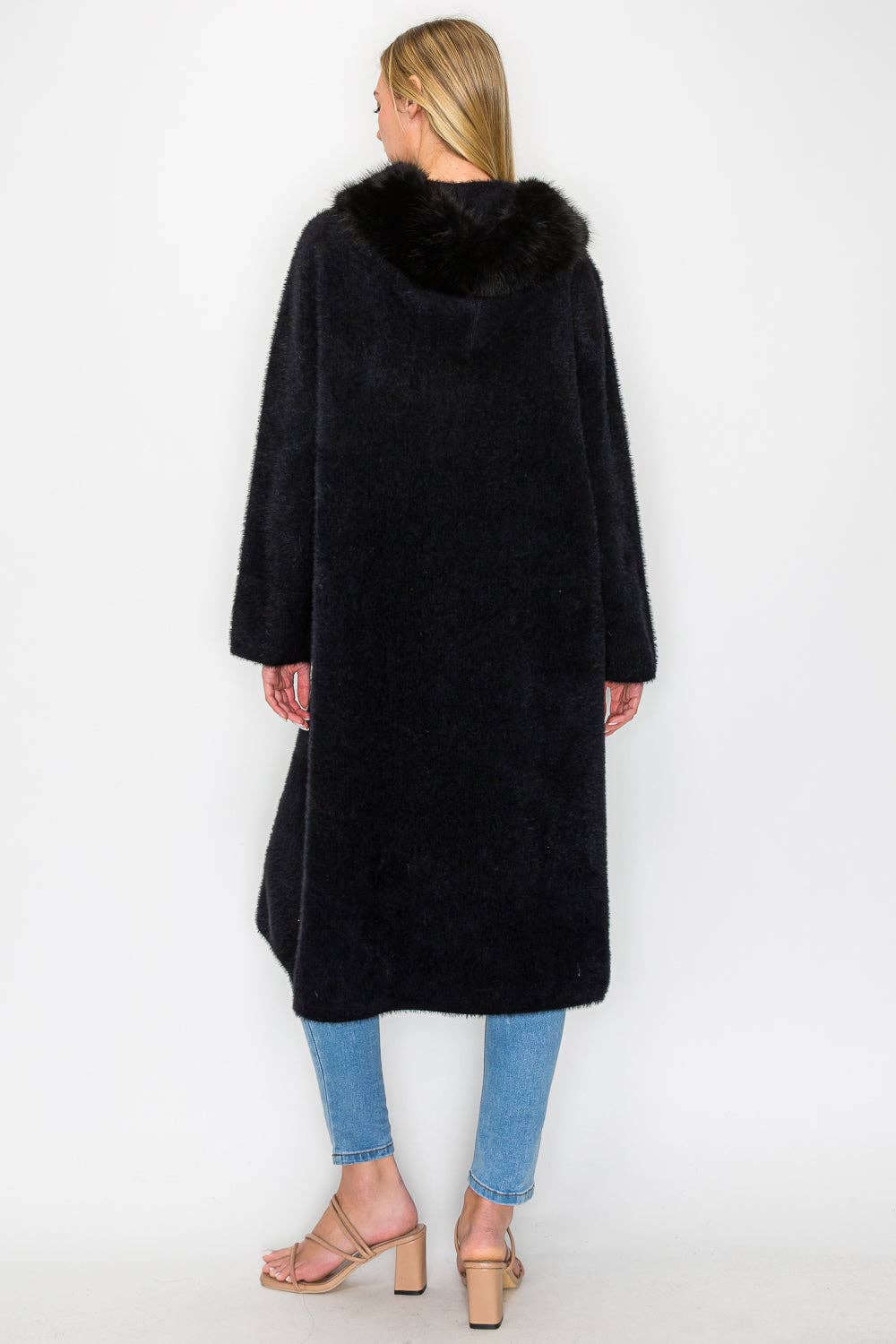 Suraya Faux Fur Pom Pom Coat