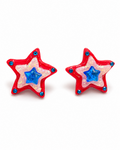 Handmade Patriotic Sparkle Star Earrings by D.K. Tlustos