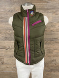Hand-Embellished Alpine Chic Puffer Vest by Trish - Size Small