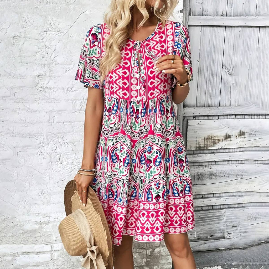 Boho Paisley Tiered Dress