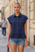 VAVA by Joy Han - RUFFLE STITCH DETAIL BLOUSE