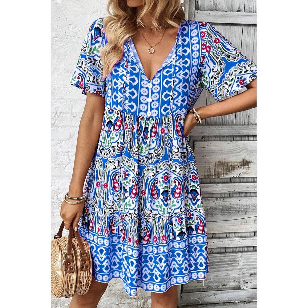 Boho Paisley Tiered Dress