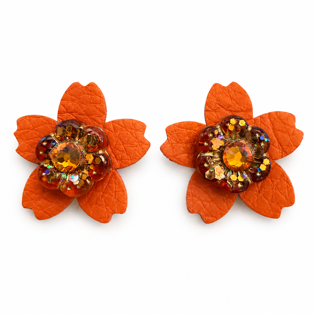 Horizon Bloom Finch Leather Earrings by D.K. Tlustos
