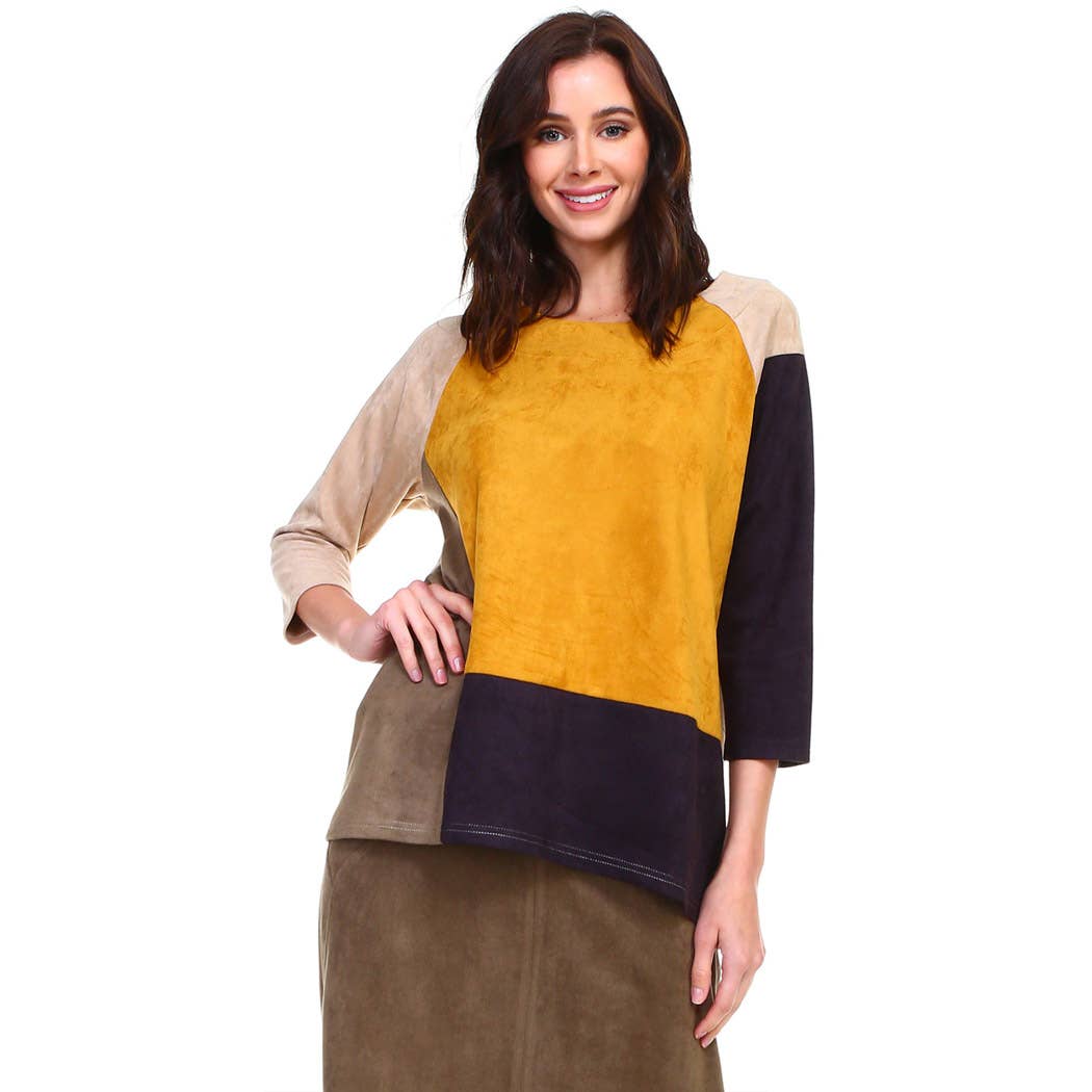 Alexa Stretch Suede Top