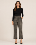 Hand-Embellished Grey Square Patterned Pant by Trish - Size Extra Small
