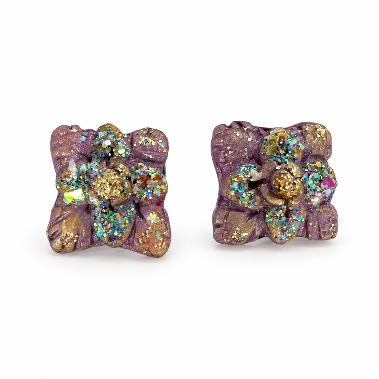 Handmade Amethyst Bloom Clip-On Earrings by D.K. Tlustos