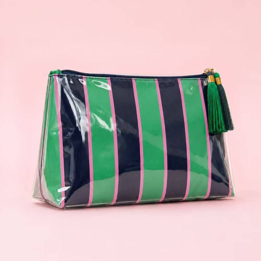 Glossy Jelly Stripe Makeup Pouch
