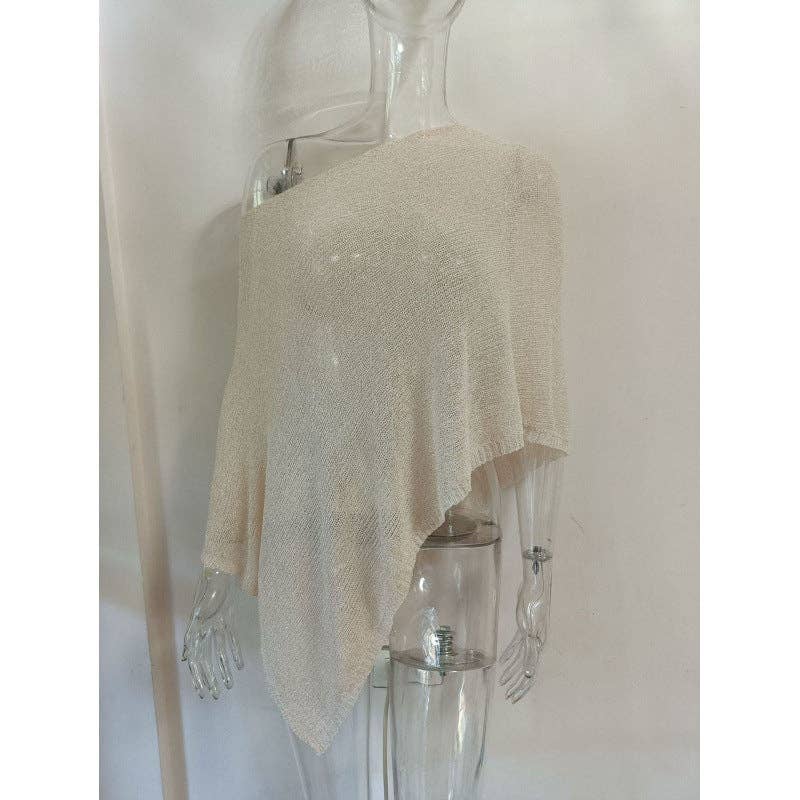 Thin Ice Silk Knitted Poncho Top