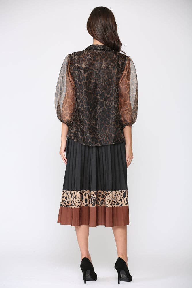 Wenda Chiffon Animal Print Top