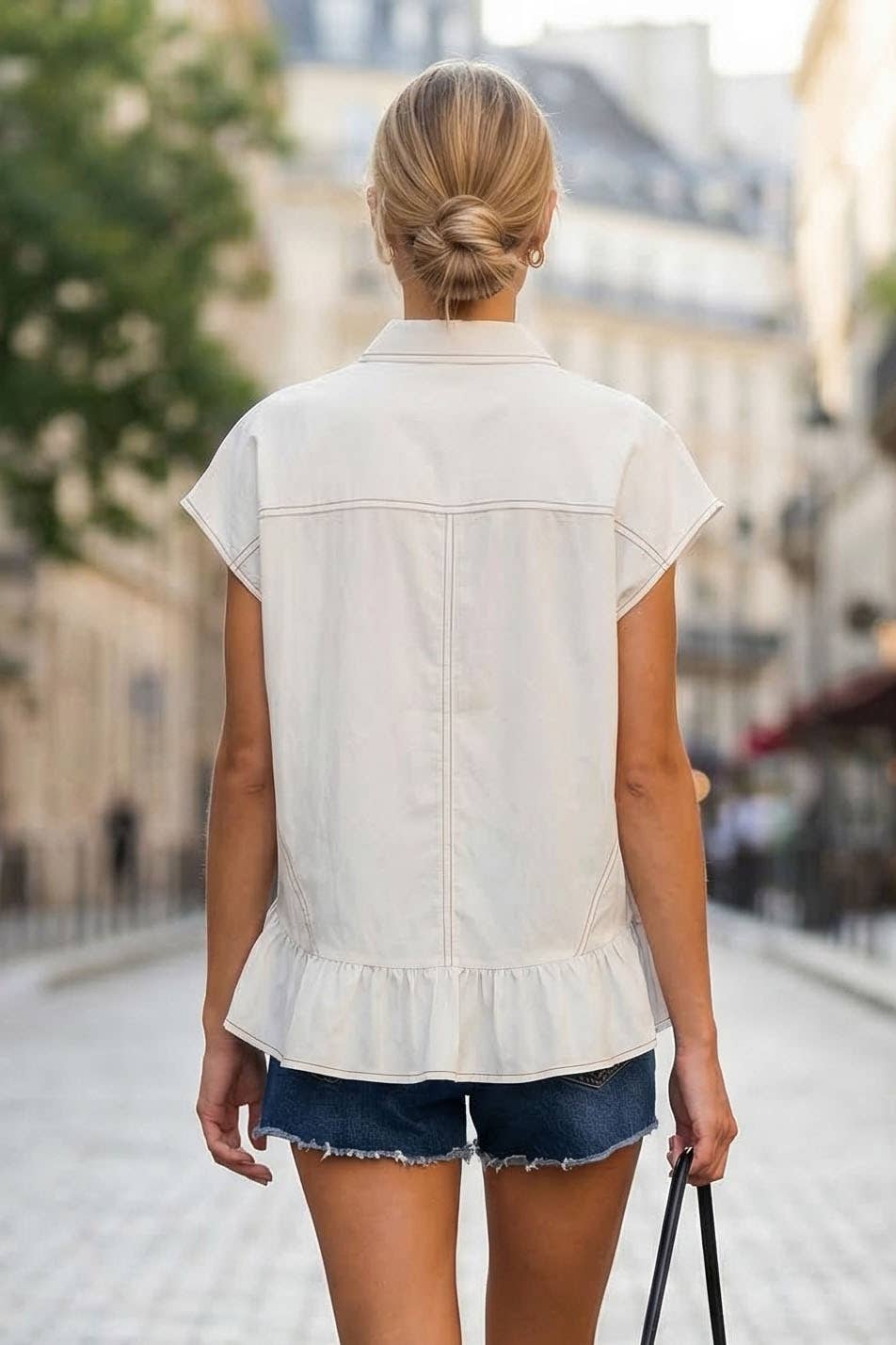 VAVA by Joy Han - RUFFLE STITCH DETAIL BLOUSE