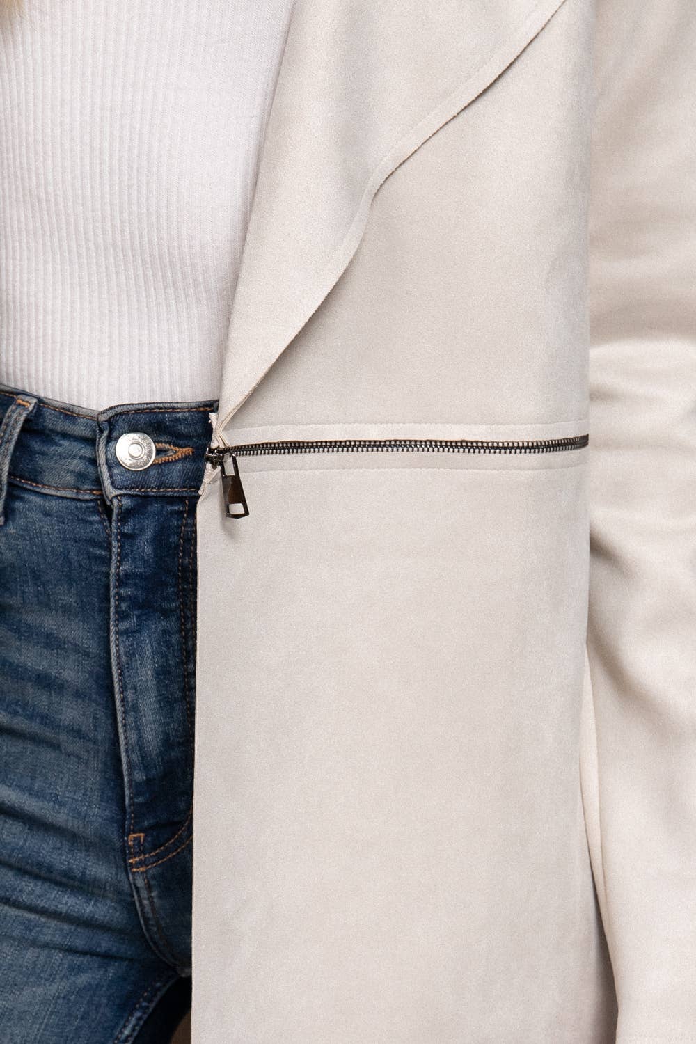 Faux Suede Long Jacket