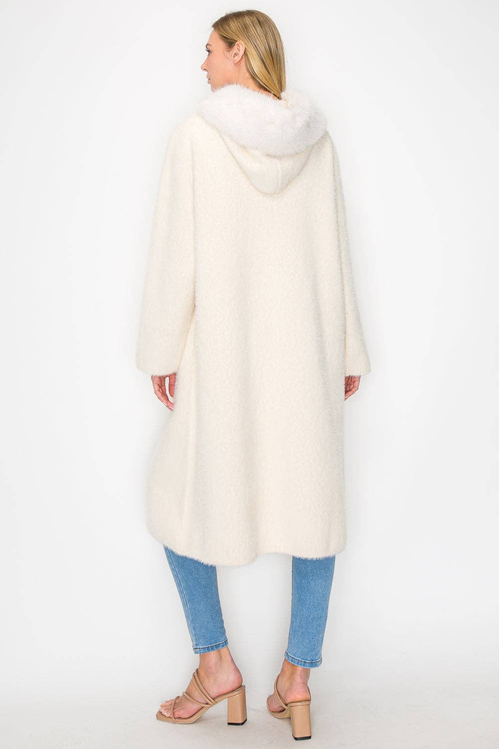 Suraya Faux Fur Pom Pom Coat