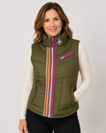 Hand-Embellished Alpine Chic Puffer Vest by Trish - Size Small