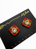 Handmade Sunset Starburst Stud Earrings by D.K. Tlustos