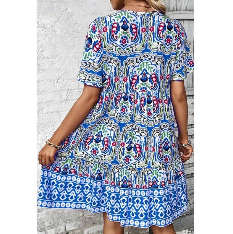 Boho Paisley Tiered Dress