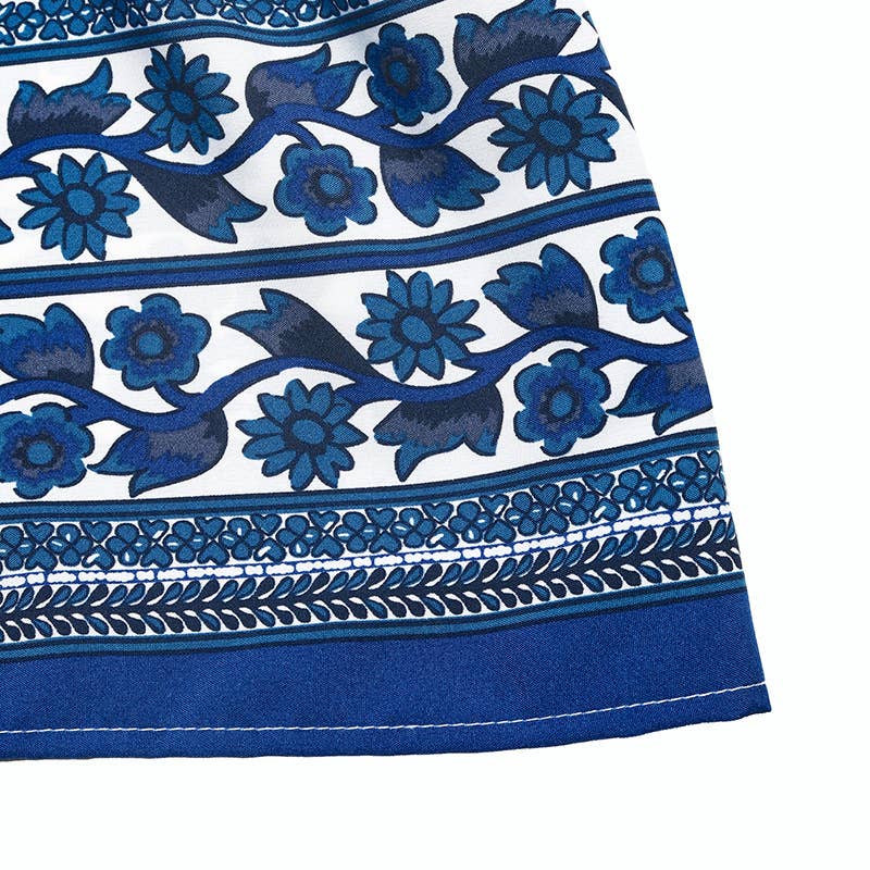 Blue & White Floral Maxi Dress