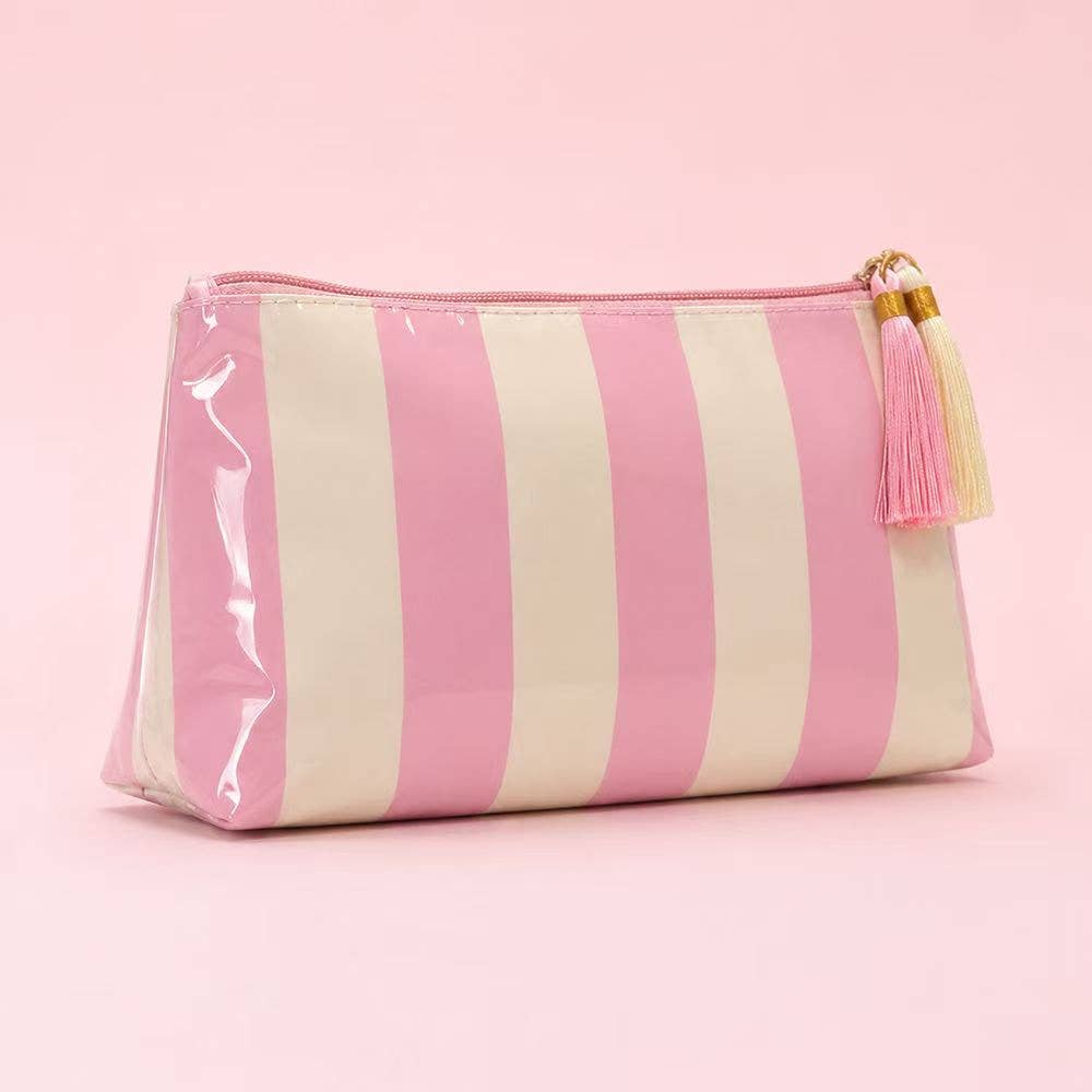 Glossy Jelly Stripe Makeup Pouch