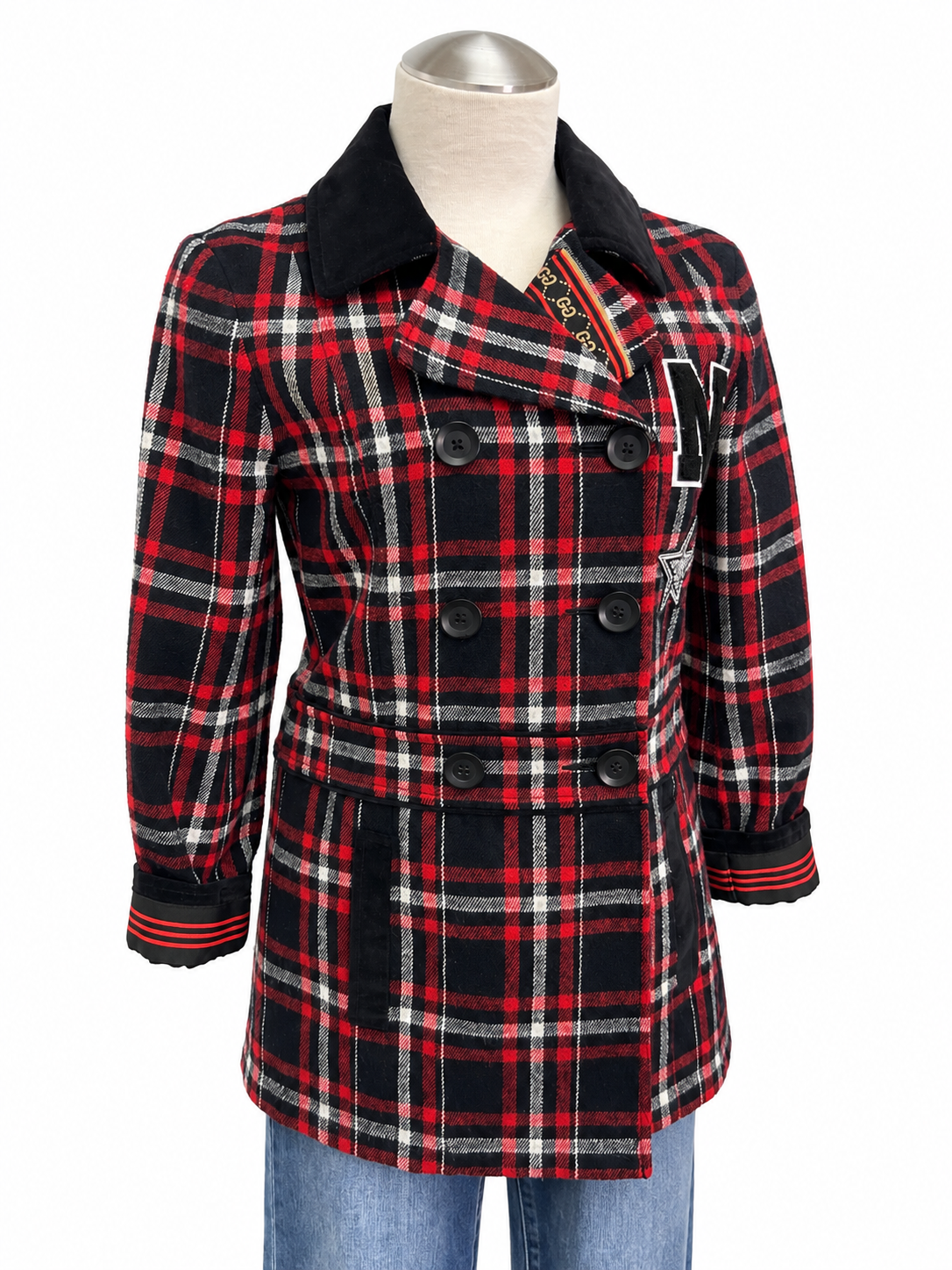 Husker Plaid Embellished Blazer